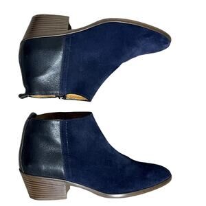 MADEWELL  BLUE AND BLACK CHARLEY‎ ANKLE  LEATHER BOOTS SIZE 9